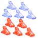 Mikinona 12pcs Pinching Red Quick Curve Manicure Clip Home Art Gel Clips UV Building Nails Poly Clamps LED Finger Fixation DIY for Clamp and Tip Pinchers Tools Builder Fixing 4X3X2CM Red