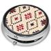 Geometric Vector Round Pill Box - 3 Compartment Portable Travel Organizer - Buy Online on GoSupps.com