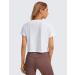 CRZ YOGA Women's Pima Cotton Workout Crop Top - White, Medium - Buy Online on GoSupps.com