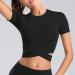 Shop Muyogrt Women's Fitness Crop Top | Breathable Yoga & Running Shirt - Sexy Lightweight Sports Top in Black - Buy Online on GoSupps.com