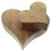 SIDCO decoration heart 2 x wooden hearts decoration object mango wood decoration love heart natural large