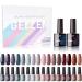 Gellen Gel Nail Polish Kit - With Top&Base Coats 16 Colors, Cool Neutrals Tones Elegance Wine Brown Grays, Popular Nail Kit Nail Polish Starter Kit
