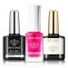 Modelones Nail Strengthener Treatment with Nail Dehydrator& Gel Top Coat Set Gel Nail Polish Strengthener for Damaged Nails Weak Nails and Growth Nail Hardener Extra Strong Nail Care Long Lasting Pink-Nail Strengthener& Nail Dehydrator Top Coat Set