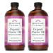 Heritage Store Palma Christi Organic Castor Oil | Hair and Eyebrow Growth | Skin Moisturizer | Cold Pressed, Hexane & Fragrance Free | 16 oz | 2 pk 16 Fl Oz (Pack of 2)