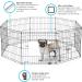 Dog Exercise Pen 8-Panel 24 Inch - Metal Wire Puppy Playpen for Outdoor Yard - Foldable Pet Playpen with Door - Buy Online on GoSupps.com