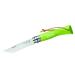 Opinel knife No. 7 001442 Sandvik stainless steel 12C27 green beechwood handle leather strap Virobloc system