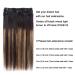 14 Remy Clip in Hair Extensions Natural Black to Chestnut Brown Highlight Ombre - Silky Straight Human Hair (5PCS, 70g) - 14 Inch Length - Buy Online on GoSupps.com