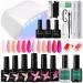 Morovan Gel Nail Polish Kit with UV Light 6PCS Nude Pink Gel Nail Polish Set with Gel Nail Polish Remover Base Top Coat For DIY Nail Art Manicure Nail Remover at Home Salon
