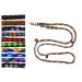 Dog linen large dogs up to 80 kg double-line jumbo 2.40m / 2.80m / 3.50m / 5m adjustable exercise line / guide very stable (2.40m 3-fold adjustable country (brown-gray beige)) 2.40m 3LE adjustable Country (Brown-gray beige)