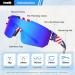 YzeeMi Polarized Sunglasses | UV400 Protection | Rainbow Blue Lens | Flag Frame - Buy Online on GoSupps.com