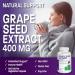 Bronson Grape Seed Extract 400mg - Antioxidant & Immune Support - 95% Proanthocyanidins - Non GMO - 180 Vegetarian Capsules - Buy Online on GoSupps.com