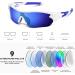 Polarized Sports Sunglasses - Bea CooL TAC Glasses for Baseball, Cycling, Running - White Blue - Buy Online on GoSupps.com