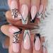 2 Pcs Ready to Wear Nails - Pink Fake Nails Sets - Wearable Finger Nails 24Pcs Nails Press On Halloween Black Pink False Nails for Women Girls 2 Pcs Jp0474-08 - Buy Online on GoSupps.com