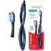 Colgate Keep Soft Manual Toothbrush for Adults with 2 Whitening Brush Heads  Navy Starter Kit (Navy)