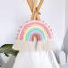 Handmade Rainbow Macrame Wall Hanging Decor for Nursery & Kids Bedroom - Pink Tassel Cotton Accessory for Baby Toddler Room - Buy Online on GoSupps.com