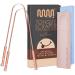 Mastermedi 100% pure copper tongue scraper with travel case - 2 pack all natural ayurveda tongue cleaner banned bad breath and maintains oral hygiene large grip (set of 2 (Copper Tongue scraper)))