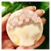 Natural Crystal Rough Natural Stone Cherry Blossom Agate Bracelet Heart Palm Stone Shaman Feng Shui Crystal Room Ornament (Color : 80-90g)