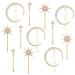 Hedume 12 Pack Stars and Moon Hair Clips Vintage Rhinestone Hair Pin Metal Alloy Diamond-studded Hair Accessories for Women Girls
