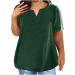 Buy Women's Summer V-Neck T-Shirt - 100% Cotton Casual Blouse Tops in White & Green | Loose Fit | Sporty Style | XL Size Available for International Shipping - Buy Online on GoSupps.com