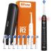 Bitvae R2 Rotating Electric Toothbrush for Adults with 8 Brush Heads Travel Case 5 Modes Rechargeable Power Toothbrush with Pressure Sensor 3 Hours Fast Charge for 30 Days Black