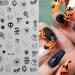 JMEOWIO 9 Sheets Halloween Nail Art Stickers Decals Self-Adhesive Pumpkin Spider Web Ghost Skull Witchy Bat Spook Black Gold Nail Supplies Nail Art Design Decoration Accessories - Buy Online on GoSupps.com