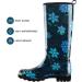 HISEA Women's Knee High Rain Boots - Waterproof Garden Wellies in Flower Blue - Buy Online on GoSupps.com