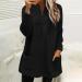 Ladies Soft Teddy Fleece Hooded Jumper - Plus Size Double Fleece Hoodies with Pocket | V Neck Pullover Sweatshirt - Winter Lounge Tops (Black, Size S) - Buy Online on GoSupps.com