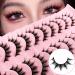 10 Pairs Manga Lashes Natural Look That Look Like Lashes Clusters Anime Lashes 12mm Spiky Doll False Eyelashes Cat-Eye Look Faux Mink Wispy Cosplay Japanese Korean Asian Lashes(10P-002) M002