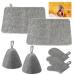 Udbrud saunahut 6 pieces of sauna hut set felt hat sauna cap sauna mat glovem reusable sauna cap felt shower cap bath cap shower hood felt cap for women and men