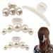 KWQINX hair clips pearl hair clips strong fixed hair clips large hair clips for styling clip suitable for mothers women girls daughters and girlfriends (4-piece set)