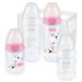 NUK First Choice+ Baby Bottle Starter Set | 0-6 Months | 4 Bottles with Temperature Control & Bottle Box | Anti-Colic Air System | BPA Free | 5 Pieces | Pink Pink Giraffe Single
