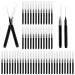100 Pcs Micro Eyebrow Brush with Cap  Brow Lamination Brush Eyelash Brow Brush Removing Lash Filler  Eyebrow Spoolie Lash Comb Lift Tools for Eyebrows and Eyelashes Extensions Brow Lamination(Black) Black 1