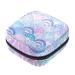 Menstruation pad bag with zipper women's napkin bag tampons collection bags for women and girls (watercolor paints shell waves) Color 1