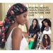 Extra Large Satin Bonnet for Curly Hair - Long Silk Sleeping Cap for Natural Frizzy Hair | Black Rose Flower Design - Buy Online on GoSupps.com