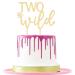 LOVENJOY Two Wild Cake Topper Gold Acrylic for Boy Girl 2nd Birthday Cake Decorations Gift Boxed
