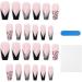 Ready to Wear Nails Press On Nails Kit - Finished Nail Set Fake Nails with Designs with Nail Glue Nail File French Snake False Nails Pink and Black Design Nicything Jp0474-08 - Buy Online on GoSupps.com