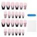 Long False Nails With Glue - Pink False Nail Sets | 24 Pieces Pressed Finger Nails For Women Medium Length With Nail Glue And Nail File Supplies from Generic Black