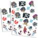 Pirate Tattoos - 50 Assorted Temporary Tattoos for Pirate Party Supplies and Favors - Buy Online on GoSupps.com