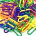 JIALEEY 100 Piece Plastic C-Clips Hooks Chain Links Rainbow C-Links Children's Learning Toys Small Pet Rat Parrot Bird Toy Cage