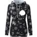 Maternity Long Sleeve Hoodie Sweatshirt for Breastfeeding | Black, X-Large - Buy Online on GoSupps.com
