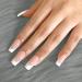 French Tip False Nails 24PCS | Medium Square Nude & White Fake Nails with Jelly Glue - Press on Nails for Women & Girls - Buy Online on GoSupps.com