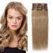 Clip in Extensions Real Hair Extension Hairpiece 8 piece SET cheap Remy Hair soft Honey Blonde#27 20"(50cm)-70g