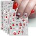 Christmas Nail Stickers 9 Sheets Self-Adhesive Nail Decal Socks Snowflake Red Nail Art Decoration Design Supplies