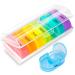 Weekly Pill Organizer 2 Times a Day AM PM Pill Box with 7 Detachable Pill Case Large Daily Pill Box Easy to Open BPA Free Medicine Organizer Box Double Protection Pills/Vitamin/Fish Oil/Supplements Rainbow