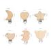 Gamital 6-Piece Pacifier Clip Set | Metal & Wood Infant Nipple Holders | Baby Pacifier Chains & Closures - Buy Online on GoSupps.com