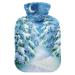 Hot water bottle with cover soft warm for winter hand neck and shoulders 2 l