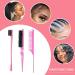 3-Piece Hair Styling Comb Set | Teasing Brush, Rat Tail Comb, Edge Brush | Perfect for Styling, Combing, and Slicking Hair | Women's Hair Accessories (Pink) - Buy Online on GoSupps.com
