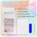 24 Pieces Short Almond Artificial Nails - French Pink Glossy Acrylic Press-On for Women & Girls - 12 Sizes for Party & DIY - Buy Online on GoSupps.com