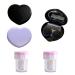 Komociya 2 x cardiac contact lens containers with mirrors portable travel contact lens box kit with lentil cleaner solution bottle tweezers remover for office violet