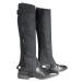 HORZE Amara Kids' Equestrian English Riding Unisex Half Chaps | Synthetic Leather Pair | Zip-Up - Black - Black Small